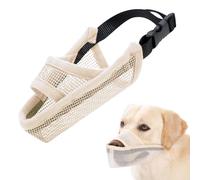 Crazy Felix Muselière en Nylon pour Chiens de Petite, Moyenne et Grande Taille, en Maille Respirante et buvable pour Animal Domestique Anti-Morsure, Anti-aboiement (Taille S, Beige)