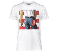 CRAZY FOR ROCK Bruce Springsteen T-shirt officiel Born aux États-Unis. T-shirt unisexe en coton. Coupe classique pour adulte et garçon, Blanc, XXL