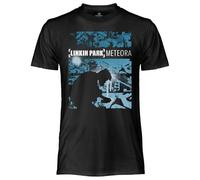 CRAZY FOR ROCK Linkin Park T-shirt officiel Meteora. T-shirt unisex en coton. Coupe régulière pour adulte et adolescent, Noir , Large