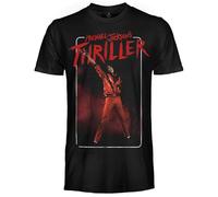 CRAZY FOR ROCK Michael Jackson T-shirt officiel Thriller. T-shirt unisexe en coton pour adulte et garçon, Noir , X-Small