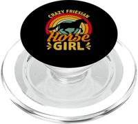 Crazy Friesian Horse Girl PopSockets PopGrip pour MagSafe