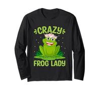 Crazy Frog Lady - Un Joli Sourire pour Les Amoureux des Grenouilles Florales Manche Longue