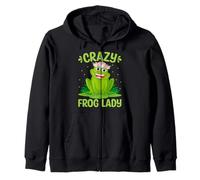 Crazy Frog Lady - Un Joli Sourire pour Les Amoureux des Grenouilles Florales Sweat à Capuche