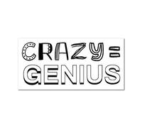 Crazy Genius Sticker Decal Funny Geek Nerd Science Genius