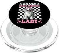 Crazy Great Pyrenees Lady Dog Girl Coquette Bow Rose PopSockets PopGrip pour MagSafe