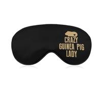 Crazy Guinea Pig Lady Masque de sommeil doux avec sangle réglable, masques pour les yeux, bloque la lumière pour femmes et hommes