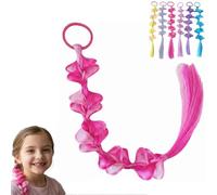 Crazy Hair Day Extensions de cheveux à paillettes pour enfants, application sans effort, utilisées pour les coiffures d'enfants (rose rose)