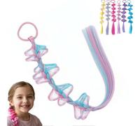 Crazy Hair Day Extensions de cheveux à paillettes pour enfants, application sans effort, utilisées pour les coiffures d'enfants (bleu rose)