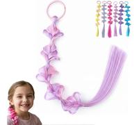 Crazy Hair Day Extensions de cheveux à paillettes pour enfants, application sans effort, utilisées pour les coiffures d'enfants (rose)