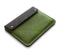 Crazy Horse Craft Housse en cuir italien véritable pour MacBook Air 13" avec M1/M2 - Vert alpin - Étui vintage en feutre de laine pour ordinateur portable Mac