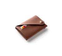 Crazy Horse Craft Portefeuille fin avec poche avant, porte-cartes de visite minimaliste pour homme et femme, pochette à monnaie en cuir italien pleine fleur, Marron classique, Flat (Fold-It-Yourself