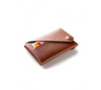 Crazy Horse Craft, Portefeuille fin pour homme et femme, Marron classique, Pre-Folded (Ready-To-Use), Cuir pleine fleur (grain plein)