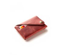 Crazy Horse Craft, Portefeuille fin pour homme et femme, rouge fragola, Pre-Folded (Ready-To-Use), Cuir grainé de qualité supérieure
