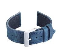 Crazy Horse Cuir Bracelet Montre, Libération Rapide Buffalo Cirée, Doublure Veau Respirante, Style Rétro Élégant, Compatible Smartwatch et Montre Classique,Vintage Naturelle (Bleu, 22 נ18mm)