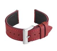 Crazy Horse Cuir Bracelet Montre, Libération Rapide Buffalo Cirée, Doublure Veau Respirante, Style Rétro Élégant, Compatible Smartwatch et Montre Classique,Vintage Naturelle (Rouge, 18 נ16mm)