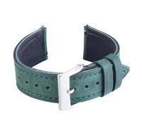 Crazy Horse Cuir Bracelet Montre, Libération Rapide Buffalo Cirée, Doublure Veau Respirante, Style Rétro Élégant, Compatible Smartwatch et Montre Classique,Vintage Naturelle (Vert, 18 נ16mm)