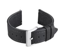 Crazy Horse Cuir Bracelet Montre, Libération Rapide Buffalo Cirée, Doublure Veau Respirante, Style Rétro Élégant, Compatible Smartwatch et Montre Classique,Vintage Naturelle (Noir, 22 נ18mm)