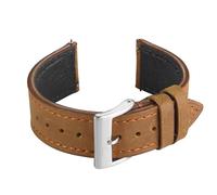 Crazy Horse Cuir Bracelet Montre, Libération Rapide Buffalo Cirée, Doublure Veau Respirante, Style Rétro Élégant, Compatible Smartwatch et Montre Classique,Vintage Naturelle (Café, 24 נ22mm)