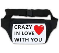 Crazy in Love with You Sac banane pour la Saint-Valentin Motif cœur Blanc