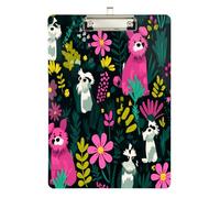 Crazy Jungle Pups, porte-bloc coloré avec fermeture rigide pour enseignant, indispensable pour salle de classe primaire, taille 22,9 x 31,5 cm, tabla para escribir avec clip argenté