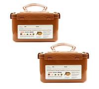 Crazy Korean Cooking Lot de 2 conteneurs de fermentation et de conservation premium Kimchi, choucroute avec couvercle intérieur sous vide, marron sable 5,2 l