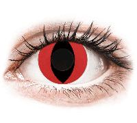CRAZY LENS - Cat Eye Red - journalières non correctrices (2 lentilles) Puissance: 0.00, BC: 8.60, Diamètre: 14.20 0.00