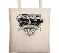 Crazy Max Interceptor V8 Car Engine Warrior Road Sac fourre-tout en coton écologique Beige
