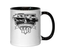 Crazy Max Interceptor V8 Car Engine Warrior Road Tasse à thé café en céramique Noir
