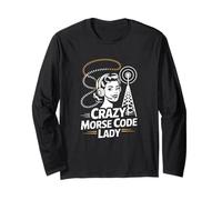 Crazy Morse and Code Lady Opérateur Radio Amusant Manche Longue