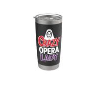 Crazy Opera Lady Amateur de musique Gobelet isotherme en acier inoxydable double paroi