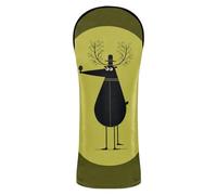 Crazy Oval Birdman Couvre-club de golf en cuir de qualité supérieure imperméable avec étiquettes interchangeables pour bois de parcours hybride Vert olive