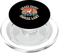 Crazy Paint Horse Lady Peinture Cheval rétro équestre PopSockets PopGrip pour MagSafe