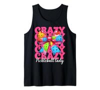 Crazy Pickleball Lady Girl Pickleball Maman Fête des Mères Rose Débardeur