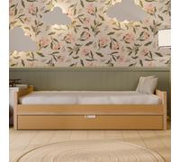 Crazy Pine Lit Enfant 90x190 cm - Lit Classique en Bois Composite (LHDF), Toffee, Pieds en Pin Massif, Tête/Pied de Lit, avec Tiroir de Rangement - Montage Facile - Crazy Axel