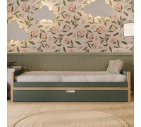 Crazy Pine Lit Enfant 90x190 cm - Lit Classique en Bois Composite (LHDF), Vert Forêt, Pieds en Pin Massif, Tête/Pied de Lit, avec Tiroir de Rangement- Montage Facile - Crazy Axel