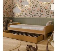 Crazy Pine Lit Enfant avec Tiroir Lit Crazy Axel 90x200 cm - LHDF Toffee | Lit d’appoint coulissant sur roulettes - crée rapidement un deuxième couchage.