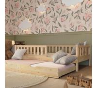 Crazy Pine Lit Enfant avec Tiroir Lit Crazy Basic 90x190 cm - Naturel | Lit d’appoint coulissant sur roulettes - crée facilement un deuxième couchage en quelques instants.