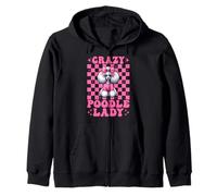 Crazy Poodle Lady Dog Girl Caniche Maman Coquette Bow Sweat à Capuche