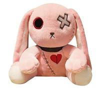 Crazy Rabbit Peluche Huggable Bunny en Peluche | Halloween Noël Lapin Plush - Cadeau pour de 14 Ans Blanc/Rose/Noir en Peluche Lapin Fou | Huggable Bunny Stof