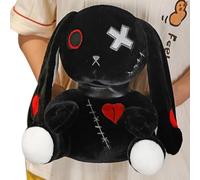 Crazy Rabbit Peluche Huggable Bunny en Peluche | Halloween Noël Lapin Plush - Cadeau pour de 14 Ans Blanc/Rose/Noir en Peluche Lapin Fou | Huggable Bunny Stof