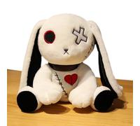 Crazy Rabbit Peluche Huggable Bunny en Peluche | Halloween Noël Lapin Plush - Cadeau pour de 14 Ans Blanc/Rose/Noir en Peluche Lapin Fou | Huggable Bunny Stof