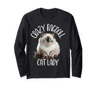 Crazy Ragdoll Cat Lady Chaton Mom Cute Funny Race Tendance Manche Longue