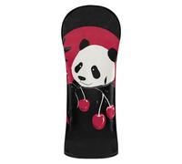 Crazy Ranch Couvre-tête Panda Cherry pour clubs de golf en cuir de qualité supérieure imperméable avec étiquette numérotée pour bois et conducteur hybride