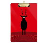 Crazy Reindeer Birdman Porte-bloc en plastique rouge et noir pour devoirs pédiatriques Taille 9 x 12,5 Tablas para escribir Gold Hold