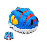Crazy Safety Casque de vélo pour Enfants | Casque Enfants 2-7 Ans pour vélo, Skateboard, Cyclisme, vélo de Course, Trottinette, Rollers | Casque 3D Animalier léger et Ajustable 49-55 cm (Dino Bleu)