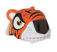 Crazy Safety Casque de vélo pour enfants | Casque enfants 2-7 ans pour vélo, skateboard, cyclisme, vélo de course, trottinette, rollers | Casque 3D animalier léger et ajustable 49-55 cm (Tigre Orange)
