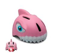 Crazy Safety Casque de vélo pour Enfants | Casque Enfants 2-7 Ans pour vélo, Skateboard, Cyclisme, vélo de Course, Trottinette, Rollers | Casque 3D Animalier léger et Ajustable 49-55 cm (Requin Rose)