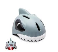 Crazy Safety Casque de vélo pour Enfants | Casque Enfants 2-7 Ans pour vélo, Skateboard, Cyclisme, vélo de Course, Trottinette, Rollers | Casque 3D Animalier léger et Ajustable 49-55 cm (Requin Gris)