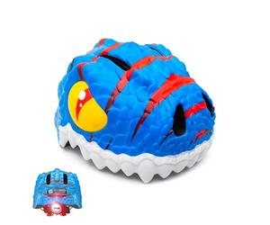 Crazy Safety Casque de vélo pour Enfants | Casque Enfants 2-7 Ans pour vélo, Skateboard, Cyclisme, vélo de Course, Trottinette, Rollers | Casque 3D Animalier léger et Ajustable 49-55 cm (Dino Bleu)