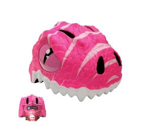 Crazy Safety Casque de vélo pour Enfants | Casque Enfants 2-7 Ans pour vélo, Skateboard, Cyclisme, vélo de Course, Trottinette, Rollers | Casque 3D Animalier léger et Ajustable 49-55 cm (Dino Rose)